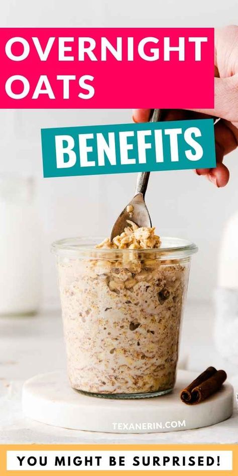 Overnight Oats Benefits, Overnite Oats, Oatmeal Benefits, Cold Oats, Raw Oats, Healthy Foods To Make, Healthy Food Habits, Homemade Oatmeal, Diet Smoothie Recipes