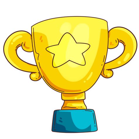 Trophy Cartoon, Trophy Drawing, Trophy Clipart, Art Stories, Trophies & Awards, Cute Clipart, Free Vectors, Escape Room, Cartoon Cute