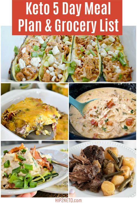 Dinner Meal Plan, Keto Comfort Food, Dinner Planning Weekly, Foods Dinner, Dairy Free Keto Recipes, Meal Plan Printable, 5 Day Meal Plan, Weekly Dinner Menu, Meal Plan Grocery List