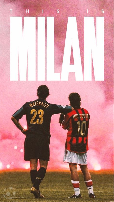 This is MILAN ft R.Costa & Materazzi Football Wallpaper Iphone, Milan Wallpaper, Milan Football, Football Artwork, Lionel Messi Barcelona, Football Fever, Soccer Art, Messi Photos, Football Players Images