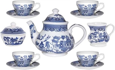 Asian Tea Sets, Wedgwood Tea, Tea Sets For Sale, Blue Willow China, Asian Tea, Chinese Tea Set, Tea Gift Sets, Bone China Tea Set, Porcelain Tea Set