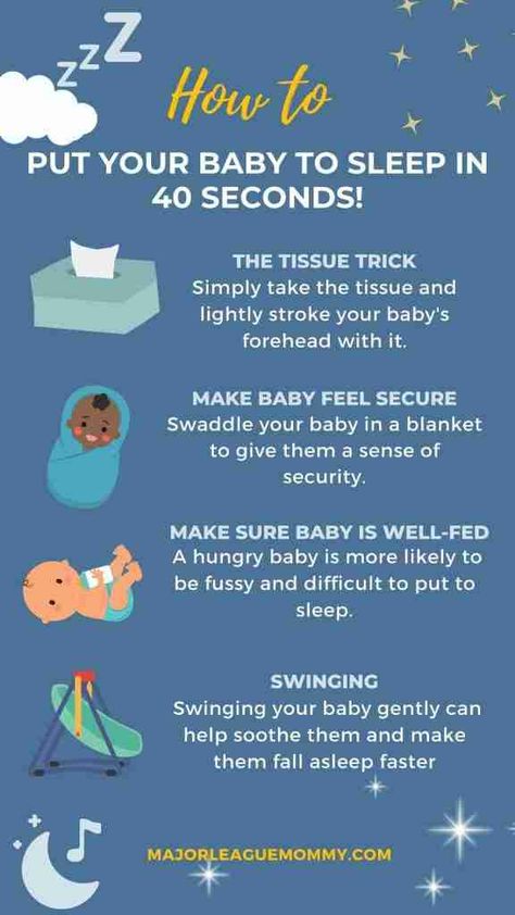 How to Put a Baby to Sleep in 40 Seconds: Tips and Tricks Baby Tips And Tricks, Newborn Sleep Tips, Babysitting 101, Baby Bedtime Routine, Babysitting Tips, Babysitting Kit, Mom Checklist, Bedtime Routine Baby, Baby Nursery Closet