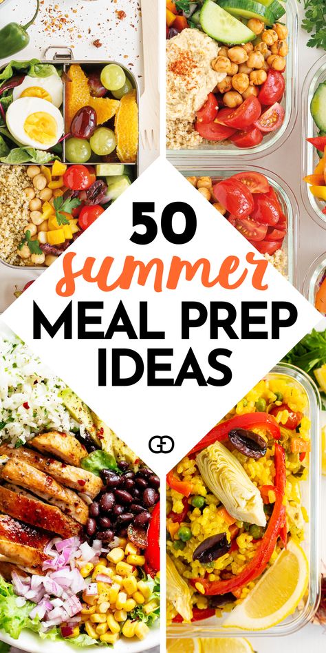 These easy and light summer meal prep ideas are the perfect healthy meals you can make during hot summer days. Whether you want to batch cook everything on Sunday evening or simply plan your weekly meals before going to the grocery store, you'll find delicious recipes to help you cook without sweating! Summer Meal Prep Ideas, Summer Meal Prep, Summer Lunch Recipes, Quick Summer Meals, Quick Sandwiches, Light Summer Meals, Healthy Lunch Meal Prep, Summer Meal Planning, Dinner Meal Prep