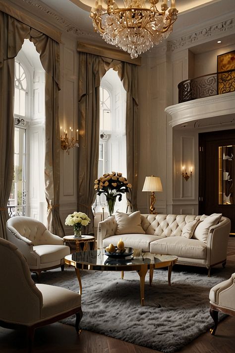 50 Best Luxury Living Room Design Ideas Glam Decor Living Room, Living Room Decor Vintage, French Style Living Room, Glam Living Room Decor, Room Decor Vintage, Luxe Bedroom, Elegant Living Room Decor, Glam Living, Elegant Living Room Design