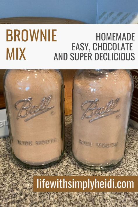 Bulk Brownie Mix Recipes, Jar Brownie Mix Recipe, Brownie Dry Mix Recipe, Brownie Mix Recipes Homemade, Pre Made Baking Mixes, Homemade Brownie Mix In A Jar, Homemade Brownie Mix Bulk, Diy Brownie Mix Recipes, Homemade Brownie Mix Recipe