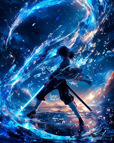 Water Breathing 🌊 #cyborgdigitalart #explorepage #explore #viral #midjourney #midjourneyart #demonslayer #kimetsunoyaiba #anime #animeedits #giyuutomioka #tomiokagiyuu #hashira Galaxy Photos, Fantasy Landscape, Digital Art, Anime