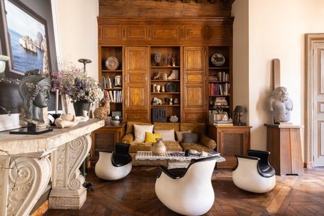 Step Into the Eclectic Home of Antique Dealers Ollivier and Gladys Chenel - TEFAF Marble Console, Greek Vases, Paris Home, French Collection, Deep Roots, Natural Curiosities, Goddess Of Love, Eclectic Home, Art World