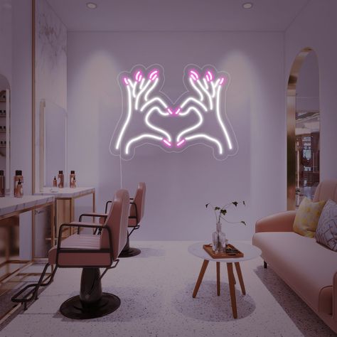 modern nail salon interior design contemporary nail salon interior design nail salon interior design luxury Blue Nail Salon Decor, Nail Salon Accent Wall, Nail Salon Signs Ideas, Nail Neon Sign, She Shed Nail Salon, Nail Salon Signs, Nail Room Decor Ideas, Nail Salon Wall Art, Nail Studio Decor