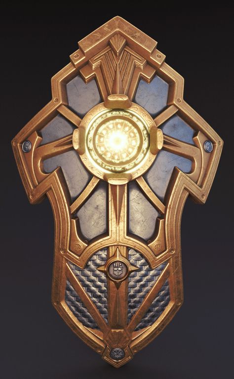 ArtStation - Sunsoul Shield Fantasy Shield Art, Gold Armor, Knight Shield, Medieval Shields, Light Shield, Armor Tattoo, D D Items, Arm Art, Boboiboy Anime