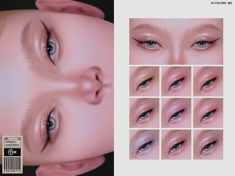 Sims 4 Cc Realistic Makeup, Cosimetic's Sims 4, Mod Eyeshadow, Sims Makeup, Sims Download, Ts4 Mods, Sims 4 Cheats, Sims 4 Cc Eyes, Sims 4 Cas Mods