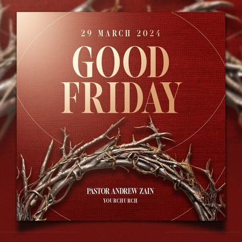 PSD good friday church event poster | Premium Psd #Freepik #psd #palm #church #holiday #religion Good Friday Flyer Design, Good Friday Graphic Design, Ad Poster Design Advertising, Good Friday Creative Ads, Good Friday Poster Design, Good Friday Design, Good Friday Background, Good Friday Poster, Church Poster Ideas