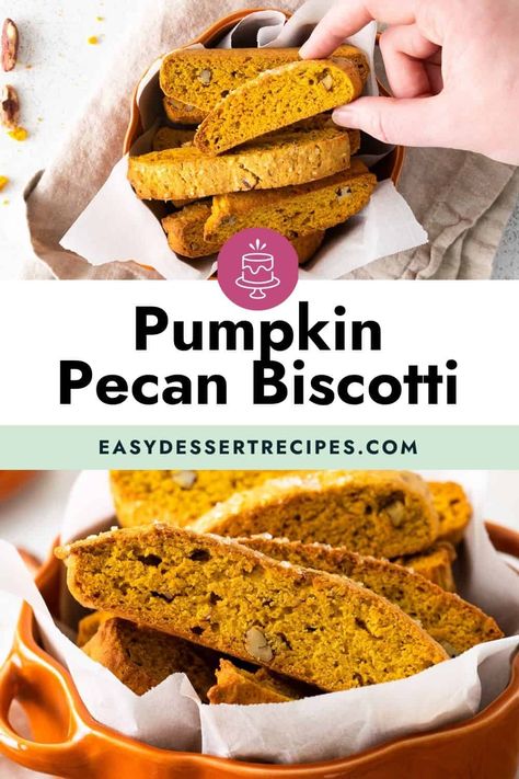 Pecan Biscotti Recipe, Pecan Biscotti, Homemade Biscotti, Pumpkin Biscotti, Frozen Pumpkin, Cinnamon Pumpkin, Halloween Food Desserts, Easy Dessert Recipes, Biscotti Recipe