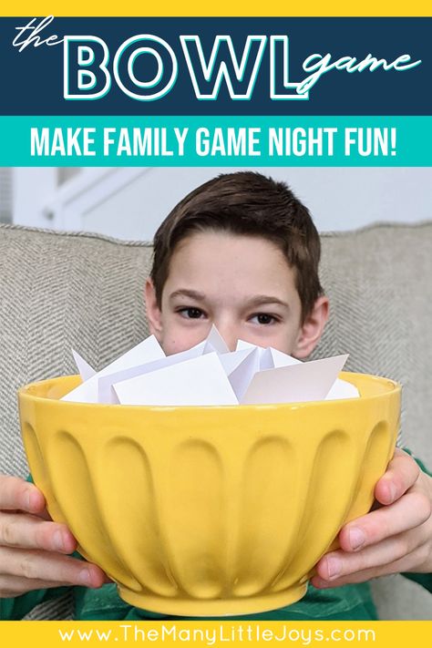 Need new ideas for family game night? You’ll love “The Bowl Game”…a family favorite that’s quick to learn, easy to adapt for all ages, and quite possibly ridiculous! Family Game Night Ideas For All Ages, Best Games For Family Game Night, Family Game Night Theme, Family Home Evening Ideas For Adults, Old Fashioned Games For Kids, Family Gatherings Ideas, Game Night Ideas For Families, Family Night Activities School, Cousin Game Night Ideas