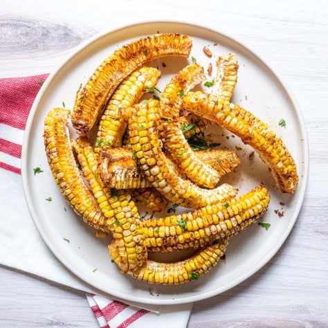 Air Fryer Recipes Asian, Air Fryer Corn, Corn Ribs, Ribs Recipes, Cooks Air Fryer, Air Fryer Dinner Recipes, Fire Cooking, Corn On The Cob, Air Fryer Recipes Healthy