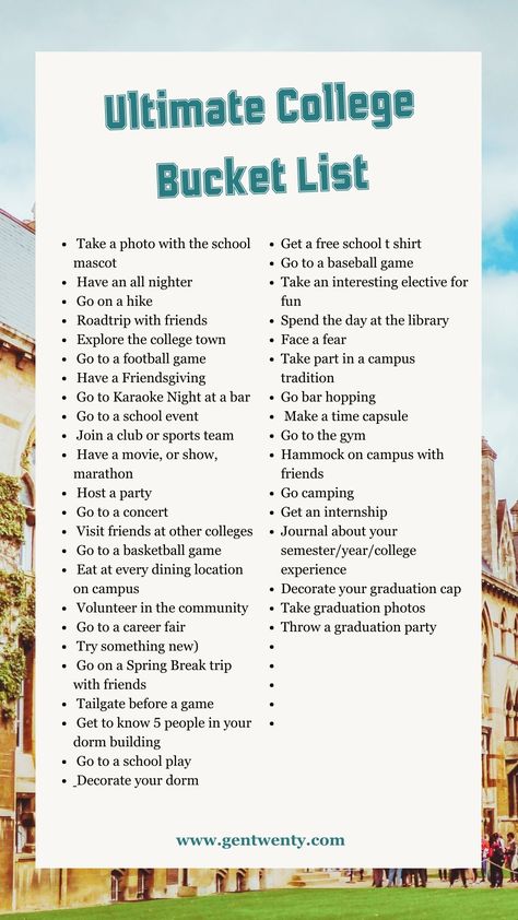 What To Do Before College, Crazy Bucket List Ideas College, Things To Do Before Graduation, Sophomore Year College, Senior Year Bucket List, Summer Before College, Crazy Bucket List, College Bucket List, College Dorm Checklist