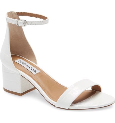 Don't Want Sky-High Heels on Your Wedding Day? Shop These 19 Comfy Options White Sandals Heels, Strap Sandals Women, Ankle Strap Wedges, White Sandals, Fashion Heels, Ankle Strap Heels, Ankle Straps, Block Heels Sandal, Ankle Strap Sandals