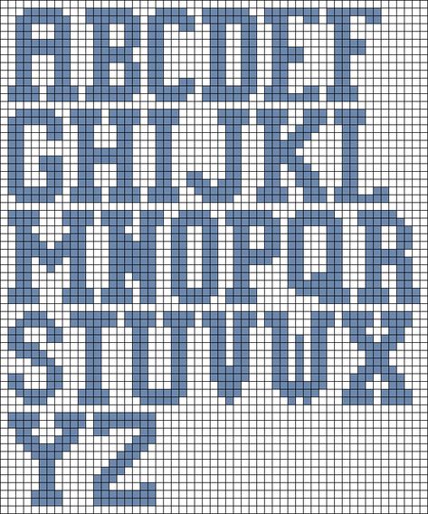 Crosstitch Alphabet Fonts, Pixel Art Pattern Letters, Crochet Letters Pattern Free Charts, Pixel Grid Alphabet, Pixel Art Writing, Alpha Patterns Alphabet, Knit Letters Chart, Letters Pixel Art, Loom Letters Patterns