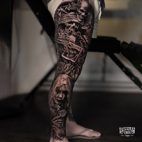 INCREDIBLE REALISM DARK SIDE FULL LEG TATTOO DONE BY YOGI DONE USING @eztattooing @radiantcolorsink @balmtattooindo 💥DM US FOR YOUR FREE CONSULTATION TODAY💥 ▪️WORLDWIDE FAMOUS ARTISTS ▪️PRIVATE LUXURY LOCATION ▪️PACKAGES AVAILABLE ON REQUEST ▪️INTERNATIONAL AWARD WINNING ▪️CUSTOM DESIGNS ▪️VEGAN INK ▪️INTERNATIONAL HYGIENE STANDARDS ▪️SPONSORED BY THE BEST NAMED BRANDS WORLDWIDE FB/INSTA - @luxuryinkbali @luxuryinkcanggu @luxuryinkjakarta 📲 W/A +6281237096409 www.luxuryinkcanggu.com Full Leg Tattoo Men, Dark Realism Tattoo, Full Leg Tattoo, Full Leg Tattoos, Leg Tattoo Men, Leg Sleeve Tattoo, Full Sleeve Tattoo, Leg Tattoo, Dark Tattoo