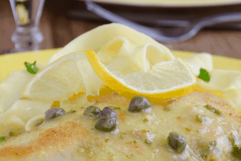 Butter Caper Sauce, Lemon Butter Caper Sauce, Piccata Sauce, Lemon Caper Sauce, Caper Sauce, Hell’s Kitchen, Lemon Bread, Lemon Butter Sauce, Classic Italian Dishes