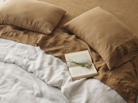 The Citizenry Portugal Bedding New Spring Colors | Apartment Therapy Bookshelves Apartment, Ocean Hues, The Citizenry, Linen Bed, Heavy Blanket, Bed Lights, Raw Beauty, Linen Sheets, Bed Linen Sets