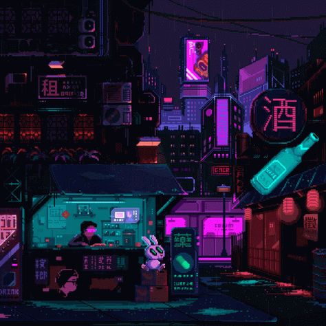 Cyberpunk Aesthetic Pixel Art, Cute Pixel Background Gif, Cool Pixel Art Gif, Pixel Art Background Aesthetic, Pixel City Gif, Tokyo Pixel Art, 8 Bit Pixel Art Aesthetic, Edgerunner Cyberpunk, Pixel Art Background Gif