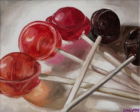 suckers, still life drawing of lollipops, shows movement and color value scales Lolly Pop Drawing, Sucker Drawing, Drawing Of Candy, Candy Still Life, Pop Art Candy, Candy Artwork, Complex Composition, Tootsie Pops, Candy Drawing