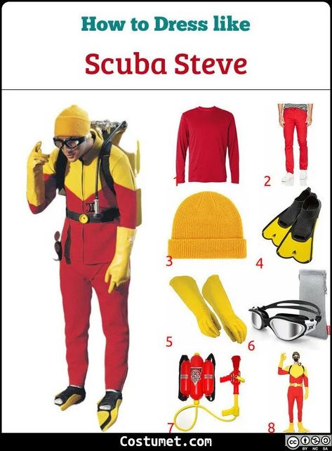 Scuba Steve (Big Daddy) Costume for Cosplay & Halloween 2020 Steve Costume, Scuba Steve, Black Goggles, Sprouse Twins, Yellow Gloves, Yellow Beanie, Halloween Coustumes, Diy Halloween Costumes Easy, Adam Sandler