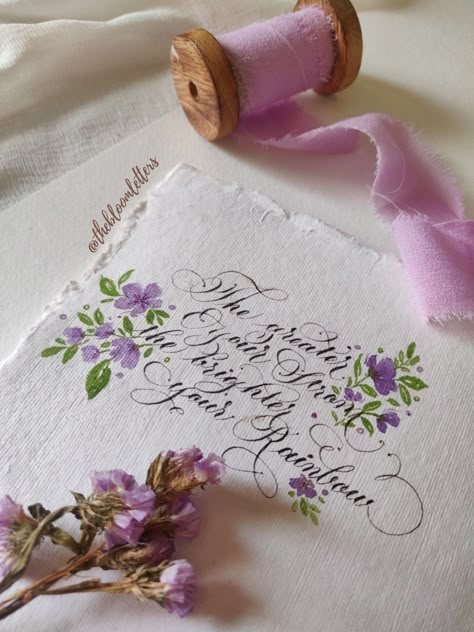 Calligraphy Love Letter, Flourishing Calligraphy Quotes, Flourish Calligraphy Quotes, Calligraphy Card Ideas, Calligraphy With Flowers, Caligraphy T, Calligraphy Bookmarks, Bullet Journal Boxes, Calligraphy Beautiful