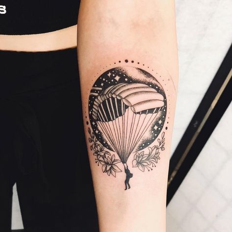 Parachute Tattoo, Divers Tattoo, Daredevil Tattoo, List Tattoo, Full Leg Tattoo, Tattoo Real, Leg Tattoo Ideas, Full Leg Tattoos, Meaningful Tattoo Quotes