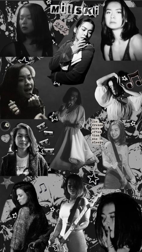 Mitski wallpaper black and white #wallpaper #mitski #blackandwhite #music #fyp #burymeatmakeoutcreek #bethecowboy #laurelhell #puberty2 #lush #lushmitski #retiredfromsadnewcareerinbuisiness #thelandisinhospitableandsoarewe Mitski Wallpapers, Wallpaper Black And White, Pretty Wallpapers Tumblr, Music Collage, Wallpaper Black, Black And White Wallpaper, Music Artist, White Wallpaper, Blue Hair