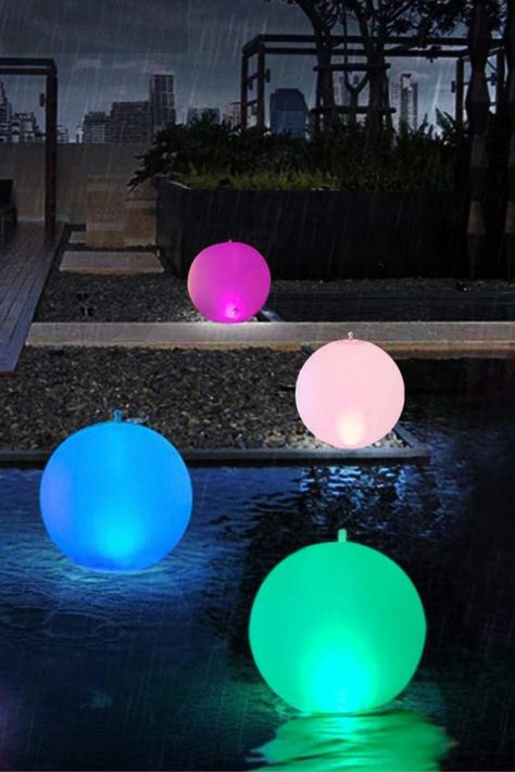 Whether you’re looking for decorations or for functional lights that can illuminate a pool for night swimming, the best floating pool lights come in all shapes and sizes and can cycle between different colors so you can customize your experience. Floating Lights In Pool, Pool With Led Lights, Pool Light Up Balls, Glow In The Dark Swimming Pool, Submersible Led Pool Lights, Underwater Pool Light, Floating Pool Lights, Pool At Night, Pool Lights