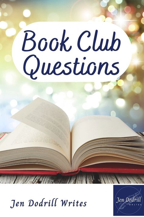 Are you in a book club? How do you feel about the questions? The ones in the back of the book?

I’m one of “those people” who read the acknowledgments all the way through the questions and author interview. Sometimes we’ve used those questions, and sometimes we use our own.

I’ve rounded up some links for questions just for you! (And me)
#jendodrillwrites #bookclubquestions #bookclub Christian Book Club Ideas, Engagement Questions, Best Friend Book, The Joy Luck Club, Character Questions, Book Club Questions, Agatha Christie Books, Book Club Reads, The Book Club