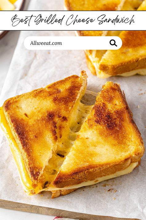 🧀🥪 Get ready for the ultimate comfort food with the Best Grilled Cheese Sandwich! Crispy, golden bread with gooey, melted cheese makes this classic sandwich an all-time favorite. Perfect for a quick lunch or snack, this easy-to-make recipe will take your grilled cheese game to the next level. Pair it with a bowl of tomato soup for the coziest meal! 🌟 #GrilledCheese #ComfortFood #EasyLunch #CheeseLovers #QuickRecipes #ClassicSandwich #MeltedCheese Basic Grilled Cheese Sandwich, Best Soup With Grilled Cheese, The Ultimate Grilled Cheese, Grilled Cheese And Jam Sandwich, Classic Grilled Cheese Sandwich, 5 Cheese Grilled Cheese, Artisan Grilled Cheese Sandwiches, Soup To Go With Grilled Cheese, Simple Grilled Cheese Sandwich