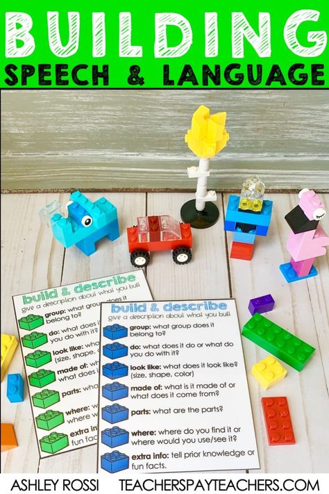 Expanding Expression Tool, Lego Therapy, Speech And Language Activities, Speech Crafts, Speech Therapy Crafts, Used Legos, Preschool Language, Slp Activities, Receptive Language