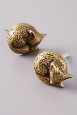 Sleeping Fox Knobs, Set of 2 | Anthropologie Montreal Apartment, House Moodboard, Unique Cabinet, Dresser Drawer Knobs, Cabinet Dresser, Unique Cabinets, Dresser Drawer, Ikea Diy, Room Decorations