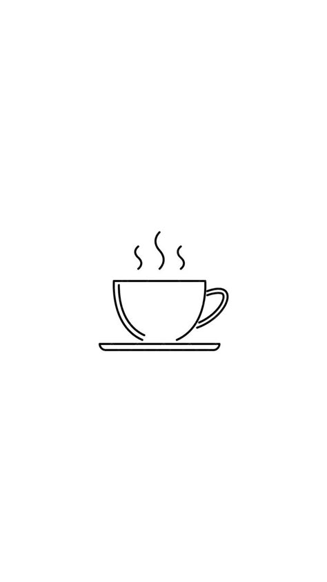 Coffe Drawings Cute, Cup Of Coffee Tattoo, Coffee Art Drawing, Dibujo Simple, Coffee Icon, Coffee Tattoos, Small Quotes, Coffee Drawing, Tattoo Collection