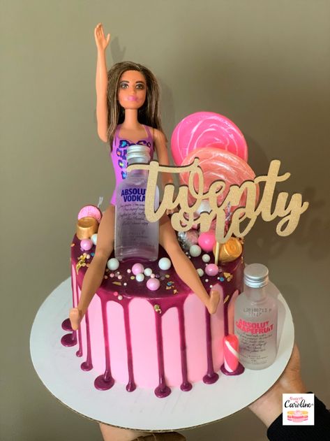 Barbie Cake 21, 21st Birthday Barbie, 21sr Birthday Cakes, 21sr Birthday Ideas, Drunken Barbie Cake, 21st Birthday Cake Barbie Funny, Drunken Barbie Cake 21st Birthday, Barbie Doll 21st Birthday Cake, 21st Birthday Cake For Girls