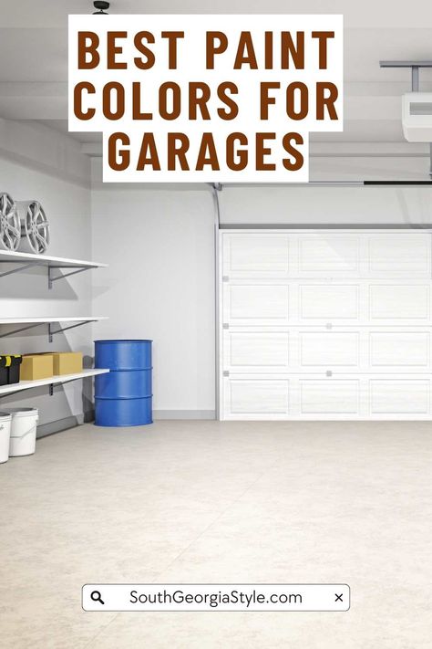 Looking to find the best paint color for your garage? These ideas and tips can help you find the perfect paint for your project. Neutral Garage Paint Colors, Garage Colour Ideas, Best Garage Wall Paint Colors, Garage Wall Colors Paint, Painted Garage Walls Ideas, Best Paint For Garage Walls, Garage Paint Colors Walls Interiors, Garage Interior Paint Color Ideas, Garage Colors Wall Ideas Paint