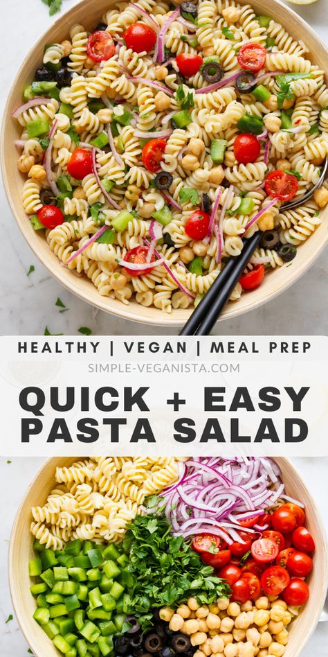 Cold Pasta Salad Recipes Healthy, Quick And Easy Pasta Salad, Easy Vegan Pasta, Healthy Pasta Salad Recipes, Vegan Pasta Salad, Cold Pasta Salad Recipes, Healthy Pasta Salad, Quick Easy Vegan, Vegetarian Salad Recipes