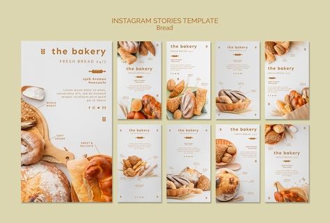 Bakery Website, Menu Design Inspiration, Instagram Stories Template, Menu Layout, Bread Shop, Bakery Menu, Bakery Branding, Graphisches Design, Food Menu Design