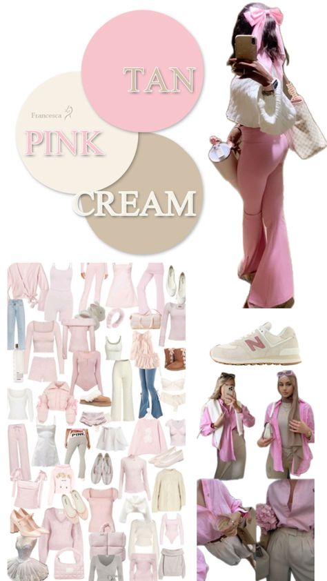 pink, tan, & cream color palette inspo 🎀��🍦👡🎨 Tan Cream Color Palette, Cream Color Palette, Color Combination, Cream Color, Color Combinations, Color Palette, Cream, Pink, Color