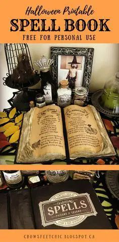 Free Halloween Sign Printables and decorations for your home Witches Spell Book, Potion Jars, Halloween Spell Book, Halloween Spells, Witch Potion, Halloween Printables Free, Witch Spell Book, Witch Spell, Homemade Halloween