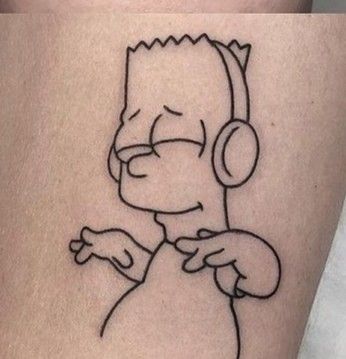 Headphones Tattoo, Hammer Tattoo, Cartoon Tattoo Ideas, Pikachu Tattoo, Animated Shows, Simpsons Tattoo, Easy Graffiti Drawings, Her Tattoo, One Tattoo