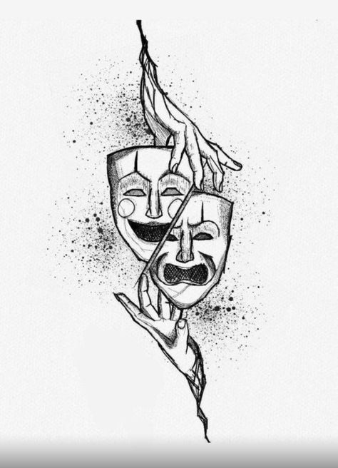 A Drawing, Tattoo Ideas, Mask, Black And White, Tattoos, White, Black, Art