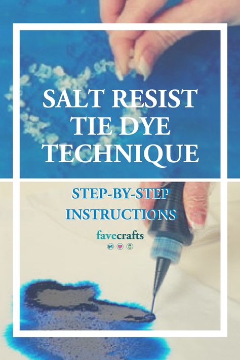 Learn how to tie dye with the salt resist technique with this tie dye tutorial. Tie Dye Steps, Tie Dye Instructions, Tie Dye Folding Techniques, Tie Dye Tutorial, Tie Dye Patterns Diy, Fabric Dyeing Techniques, Dyeing Tutorials, Diy Dye, Ice Tie Dye