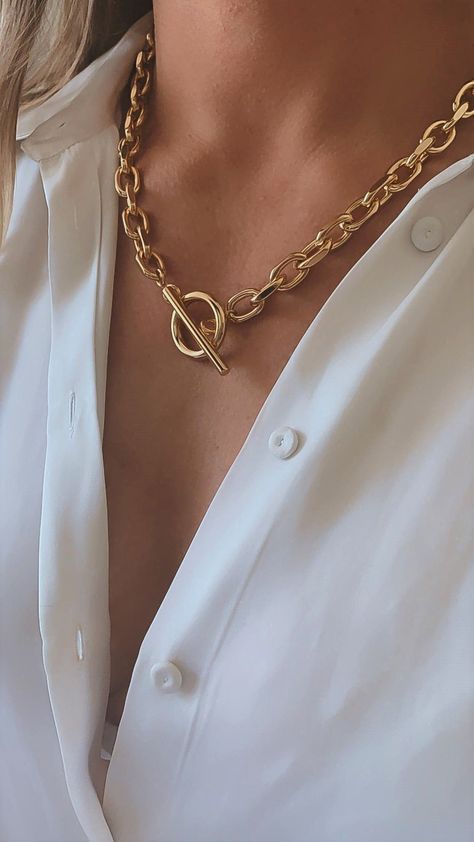 Hippies, Gold Chunky Necklace, Gold Neck Chain, Gold Statement Jewelry, Chunky Gold Jewelry, Surf Necklace, Chunky Gold Necklaces, Thick Gold Chain, Necklaces Statement
