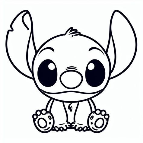 Kleurplaat-stitch-7 By Kleurplatenkind On Deviantart image and visual related images Lilo Drawing Easy, Cute Stitch Drawings Easy, Stitch Drawing Easy, Disney Characters Outline, Kids Colouring Printables, Coloring Pages Disney, Stitch Coloring, Baby Disney Characters, Stitch Coloring Pages