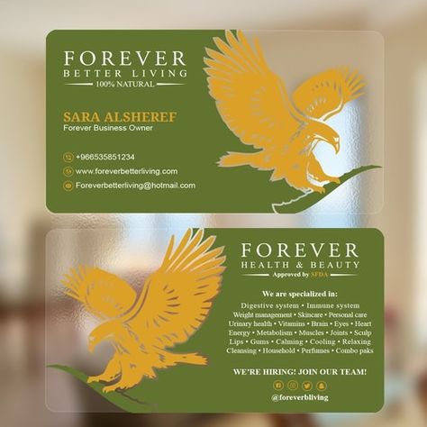 There are some nice ideas for forever living business cards on the internet | Business card contest | 99designs Forever Living Business Card, Forever Living Business, Forever Living Aloe Vera, Aloe Vera Skin Care, Forever Products, Forever Business, Nice Ideas, Aloe Gel, Health Vitamins