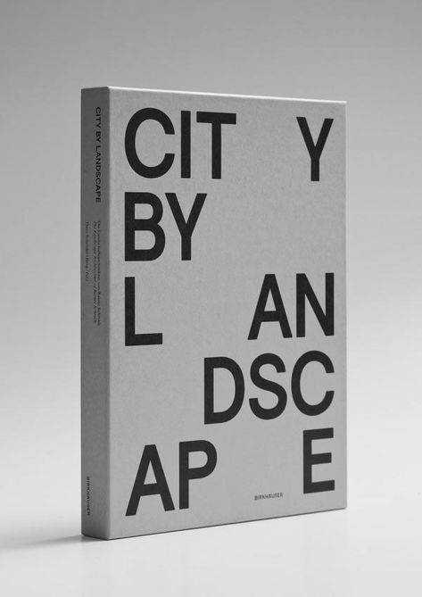 City By Landscape Publication Minimal Typography Layout, Architecture Book Cover Design, Photozine Ideas, Architecture Book Layout, Editorial Design Layouts, Editorial Publication, Typography Book Cover, Minimal Book, Cover Design Inspiration