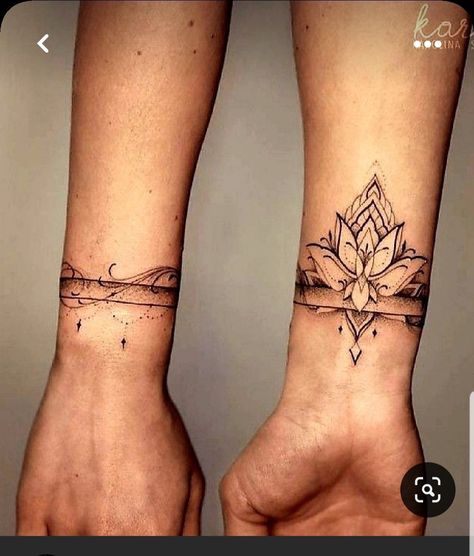 Cover Up Tattoos For Men, Wrist Band Tattoo, Wrist Tattoo Cover Up, Mandala Hand Tattoos, Cuff Tattoo, Anklet Tattoos, Tasteful Tattoos, Forearm Tattoo Women, Arm Band Tattoo